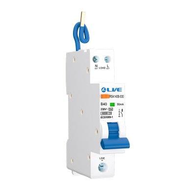 Live Electrical Single Module 6kA B Curve 30mA Mini RCBO Type A