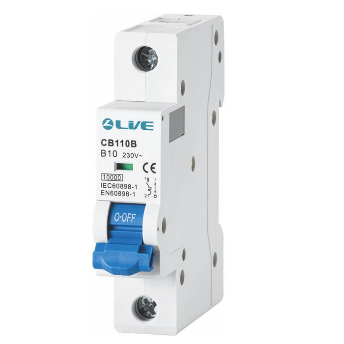 Live Electrical Single Pole 10kA B Curve MCB