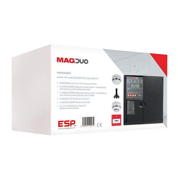 Magduo 2 Wire 4 Zone 2 Wire Fire Panel Kit Black