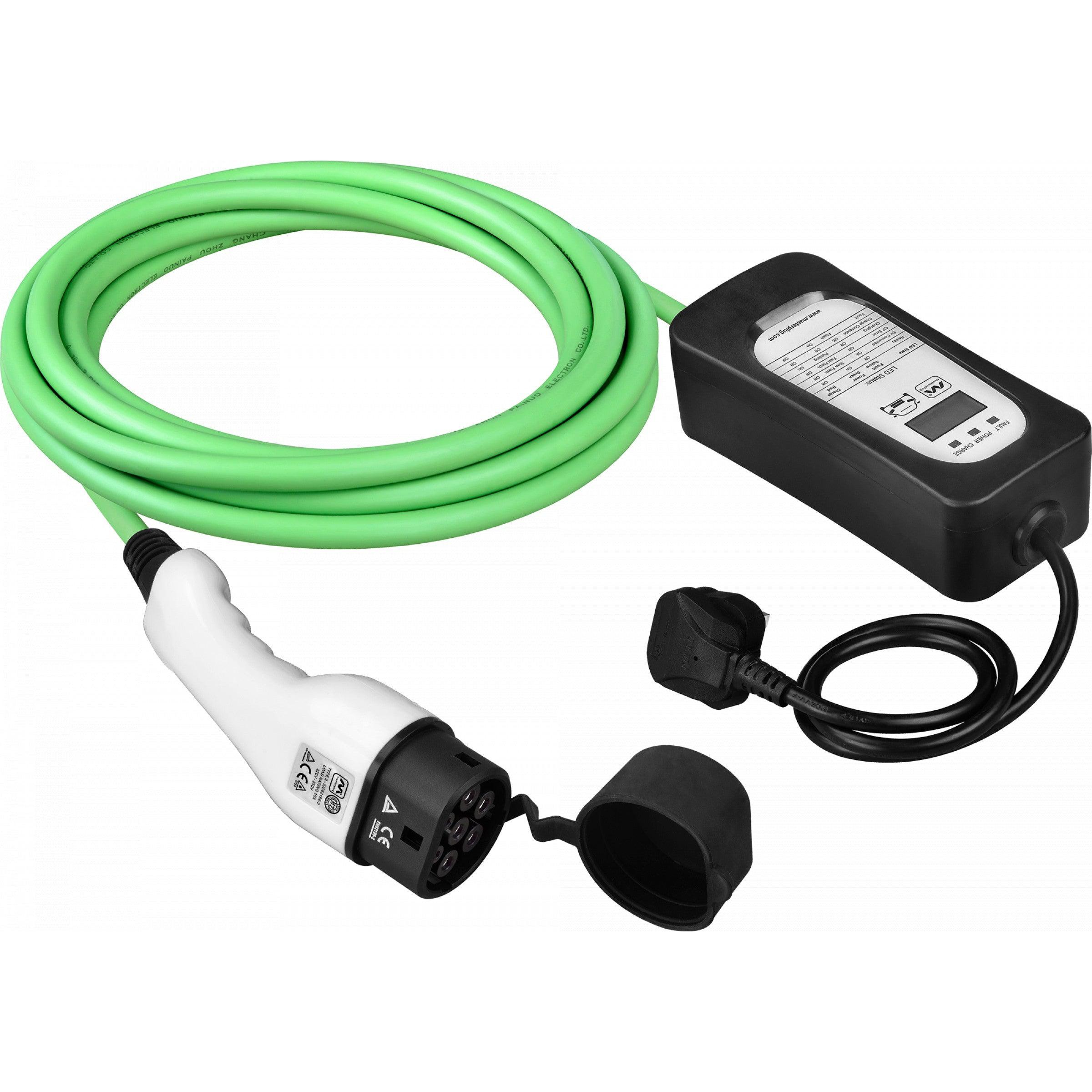 Masterplug 3 Pin UK Plug to Type 2 Plug Mode 2 EV Charger