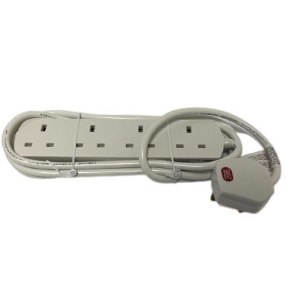 Niglon 4 Gang Extension Lead with 2 Metre Cable White