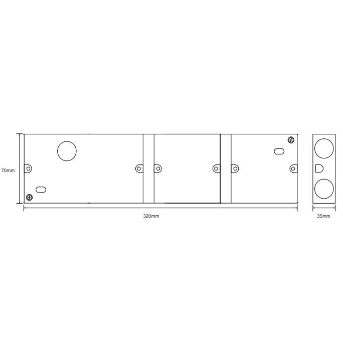 Niglon DES211 2x1+2 Gang Box 35mm Steel