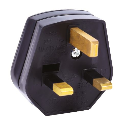 Niglon RPT13B Heavy Duty 3 Pin Plug Fused 13A Black