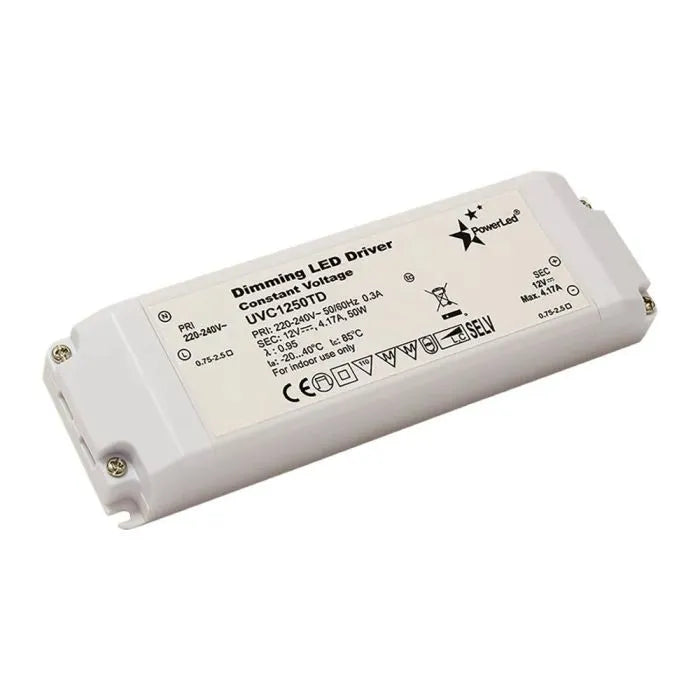 PowerLED UVC1250TD Triac Dimmable LED Driver 50W 12V IP20