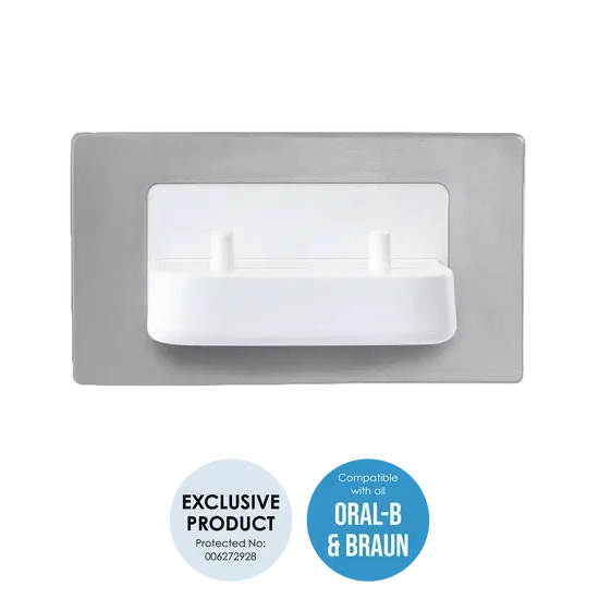 ProofVision PV11/BS-PLATE Dual Electric Toothbrush Charger Brushed Steel