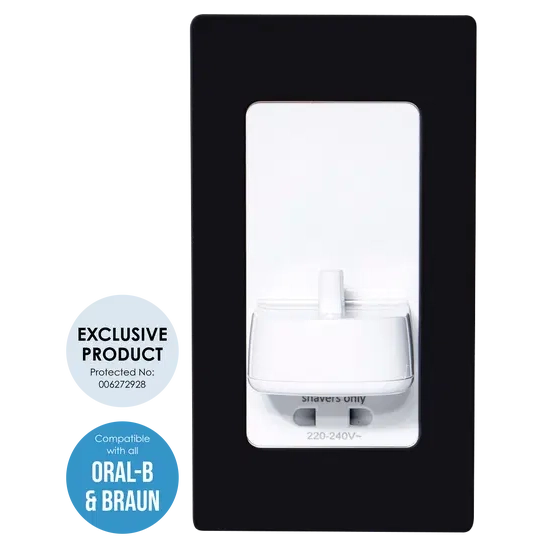 ProofVision PV12/B-PLATE Electric Toothbrush Charger with Shaver Socket Black