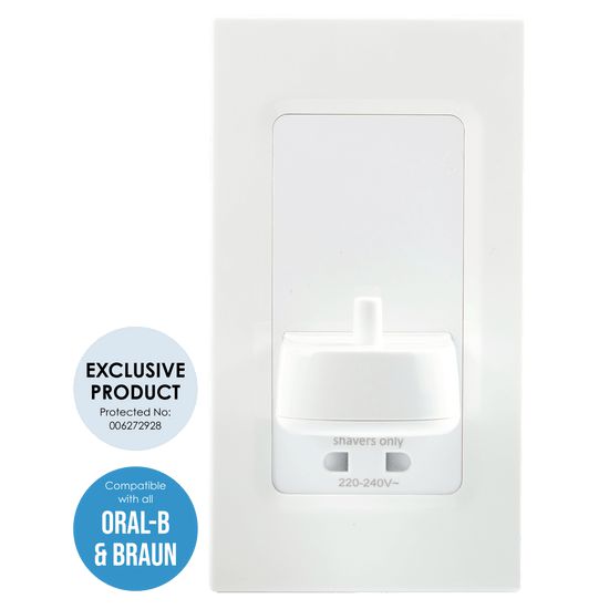 ProofVision PV12P Electric Toothbrush Charger with Shaver Socket White