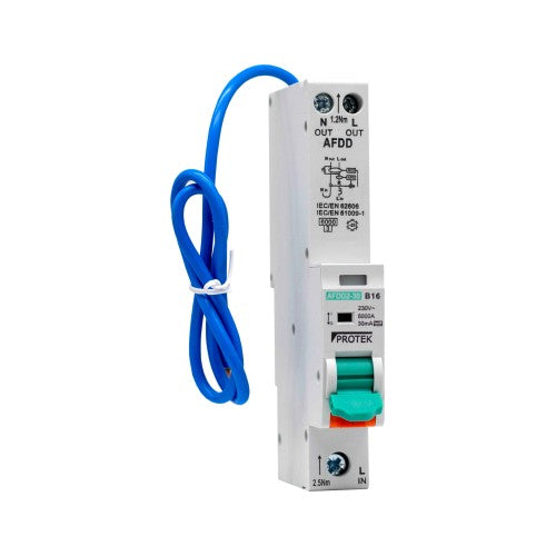 Protek AFDD2-30/B 2 Pole 1 Module 6kA 30mA AFDD B Curve