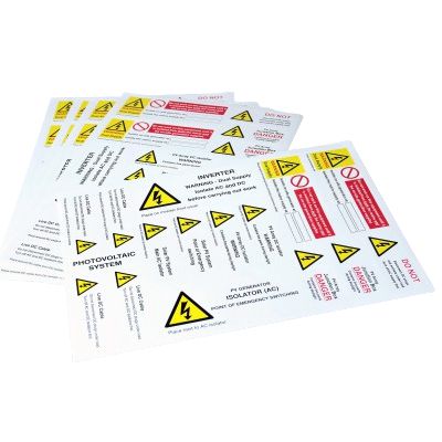 SES WLSOLAR Solar Panel Labels Self Adhesive (Pack x 5)