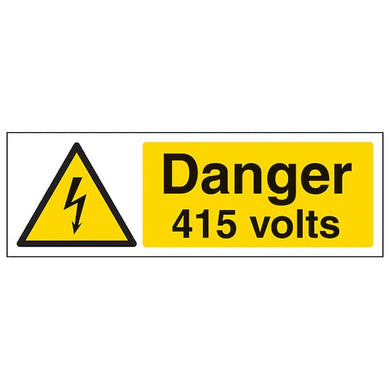 SES WLVTLF5YBP Danger 415V Self Adhesive Label 80mm x