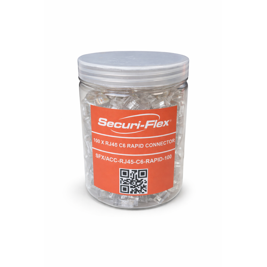 Securiflex SFX/ACC-RJ45-C6-RAPID-100 CAT6 Rapid RJ45 Plugs In A Tub of 100
