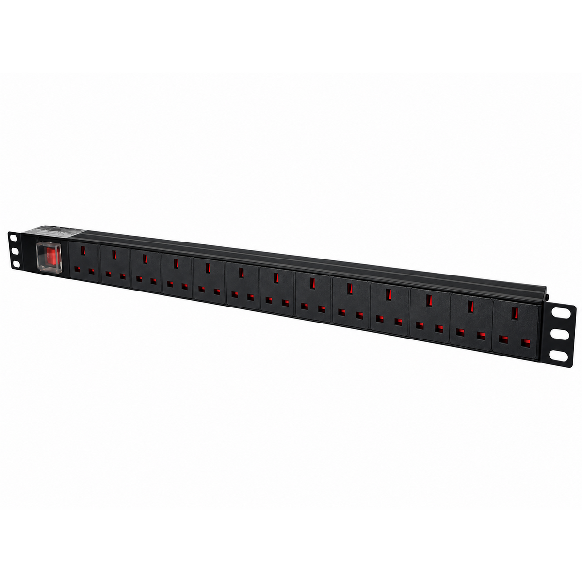 Securiflex SFX/ACC-WC-PDU-12-H-S-1 1U Vertical Surge Protected 12 Way Power Distribution Unit Black