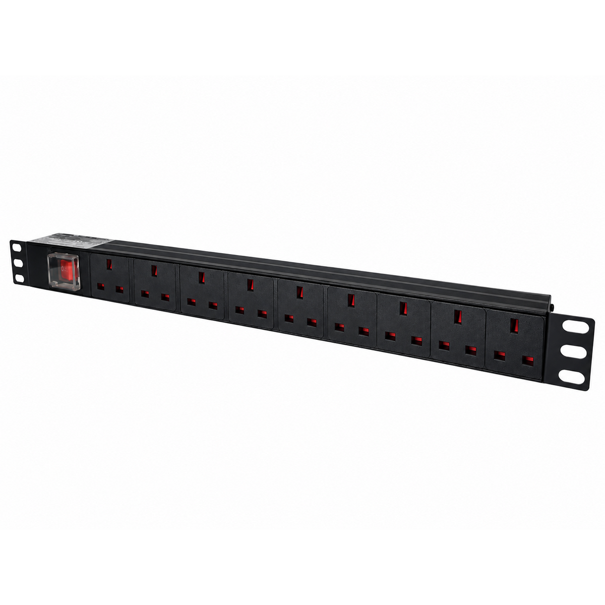 Securiflex SFX/ACC-WC-PDU-8-H-S-1 1U Vertical Surge Protected 8 Way Power Distribution Unit Black
