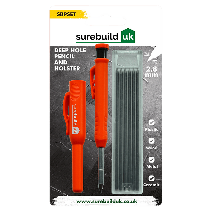 Surebuild SBPSET Deep Hole Pencil & Holster Set with 6 Replacement Leads