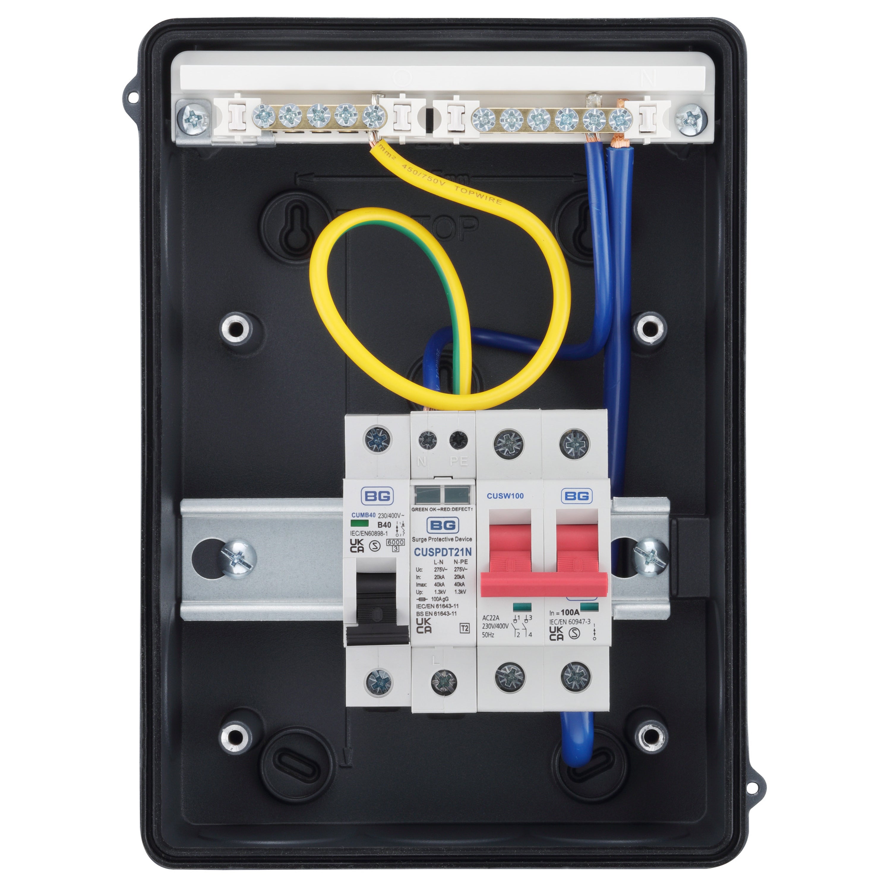 Sync Energy CFEV6-01 Consumer Unit with 100A Main Switch & 40A MCB