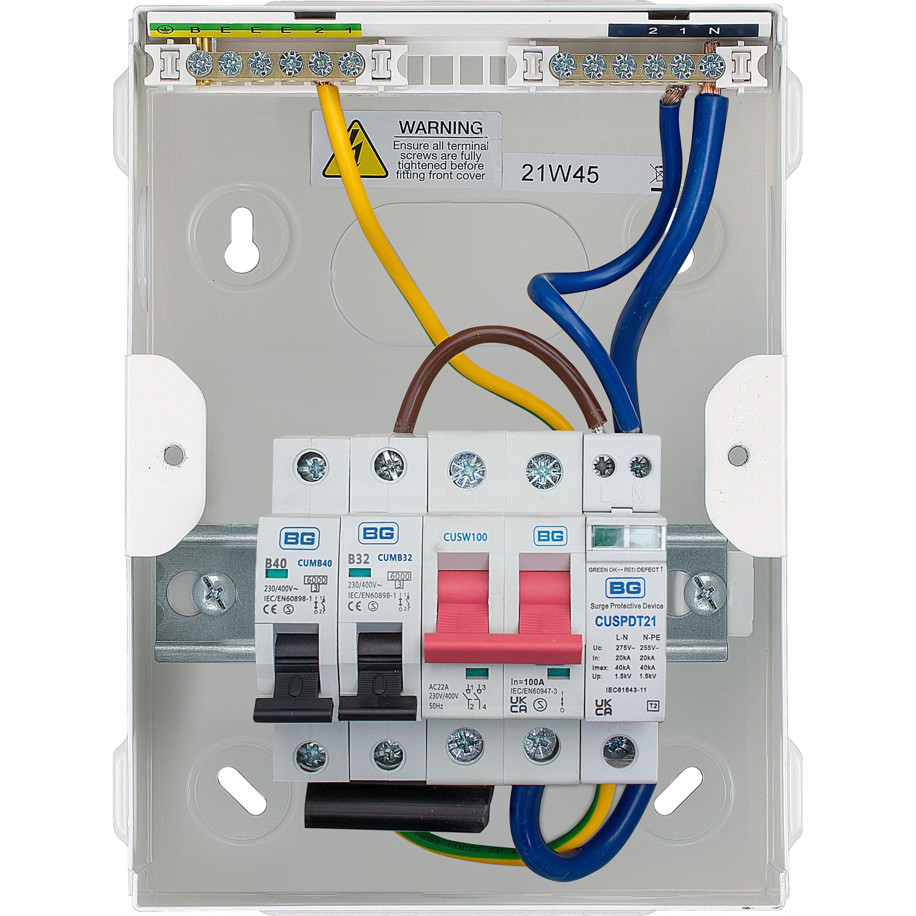 Sync Energy CFUEV2-01 Main Switch EV Charger Supply Unit with 40A MCB & SPD IP20