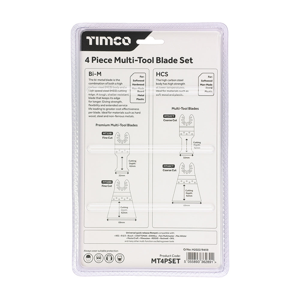 TIMco MT4PSET Multi-Tool Blade Set - 4 Piece Set