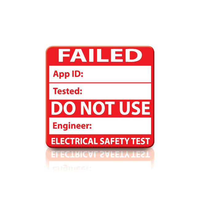 TIS TIS1617-200 Plug Top Fail Labels (Pack of 200)