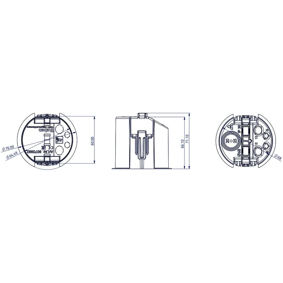 Theben Ceiling Recessed Box 68A Accessories