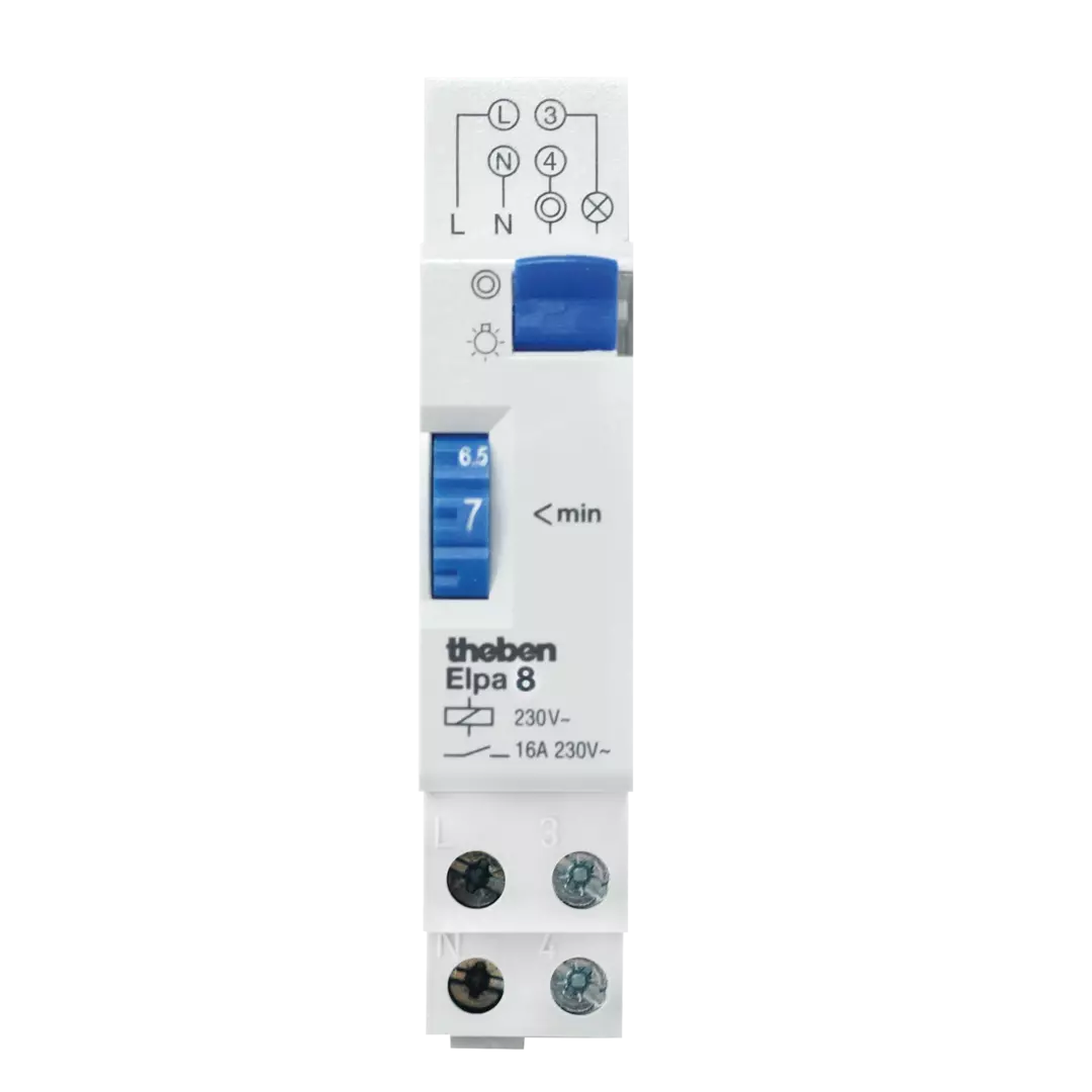 Theben ELPA 8 1 Module DIN Rail Electro-Mechanical Staircase Light Time Switch