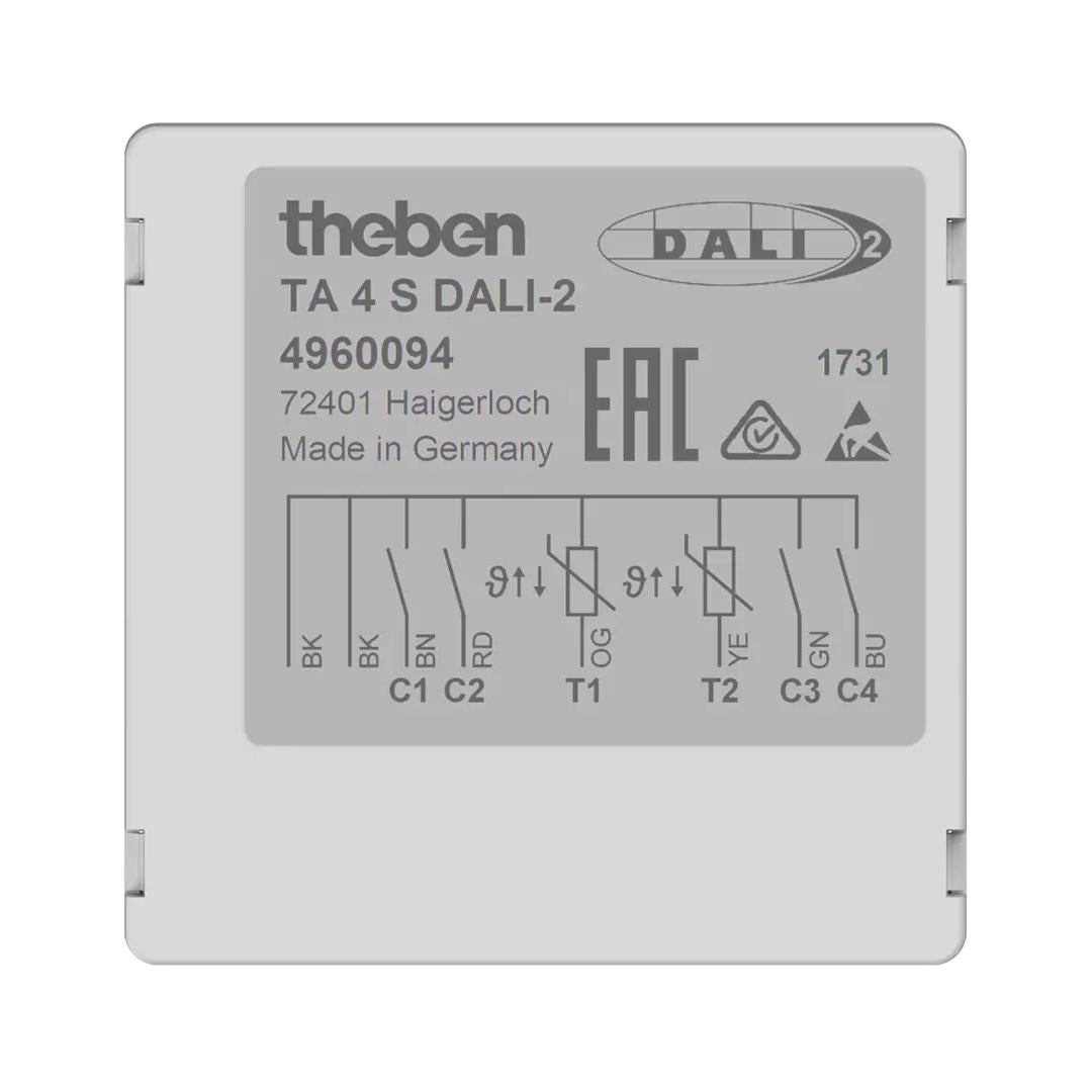 Theben TA 4 S DALI-2 DALI-2 Push Button Interface 4-Gang Flush-Mount