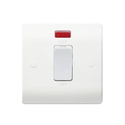 Thrion VN203W 45A 1 Gang Double Pole Switch with Neon