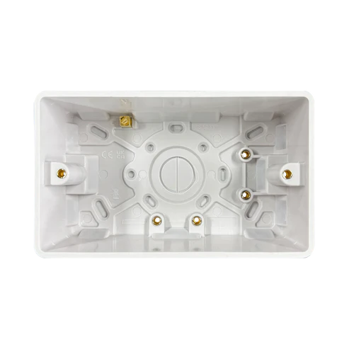 Thrion VN286 2 Gang 47mm Rounded Pattress Back Box White