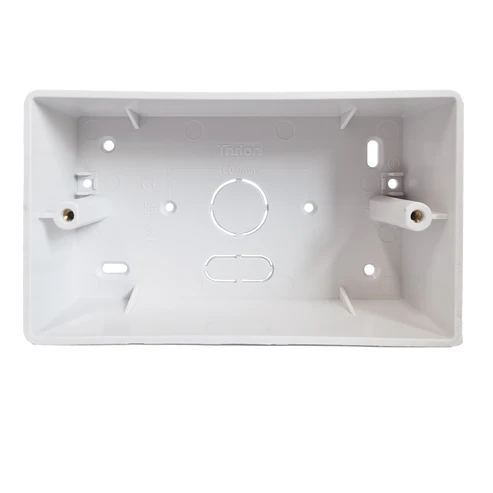 Thrion VN902 2 Gang 32mm Rounded PVC Back Box with Knock Outs