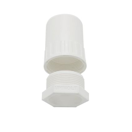 Univolt 20mm Female Adaptor with Male Bush White