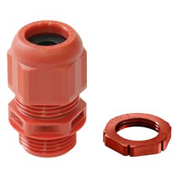 Wiska GLP20 20mm IP68 Compression Gland with Locknut Red